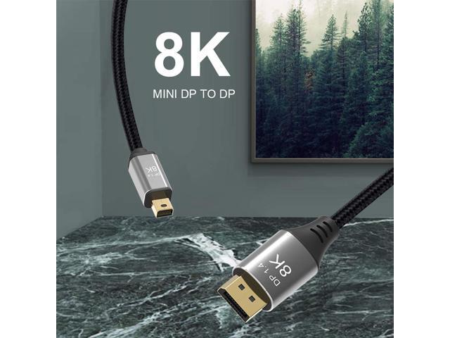 CABLEDECONN Mini DP to DisplayPort 8K Cable 8K(76804320)@60Hz 4K@144Hz DisplayPort 1.4 Bi-Directional Transmission DisplayPort to Mini DisplayPort...