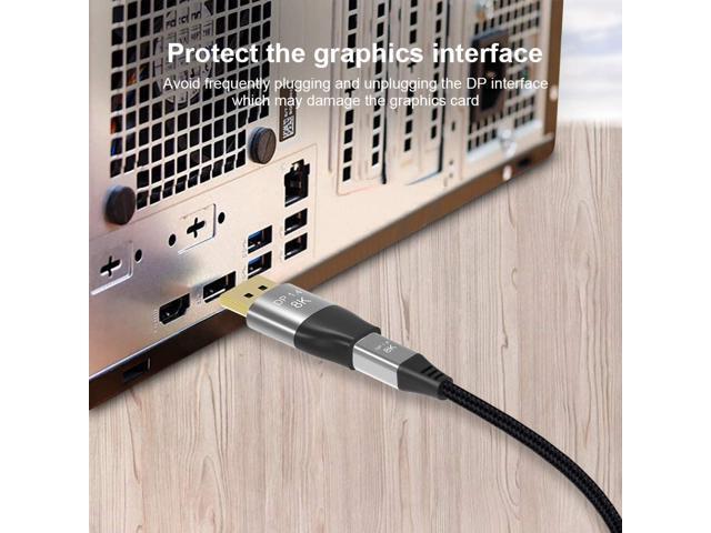CableDeconn Mini DP to DisplayPort 8K Converter 8K(7680x4320)@60Hz 4K@144Hz DisplayPort 1.4 Bi-Directional Transmission DisplayPort Male to Mini...