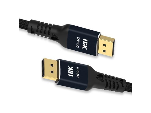 CABLEDECONN DisplayPort 2.0 Ultra HD 16K 10K 8K 4K HBR3 16K(15360x8640)@60Hz 10K/8K@60Hz 4K@165Hz High Speed 80Gbps HDCP 3D Slim and Flexible DP to.