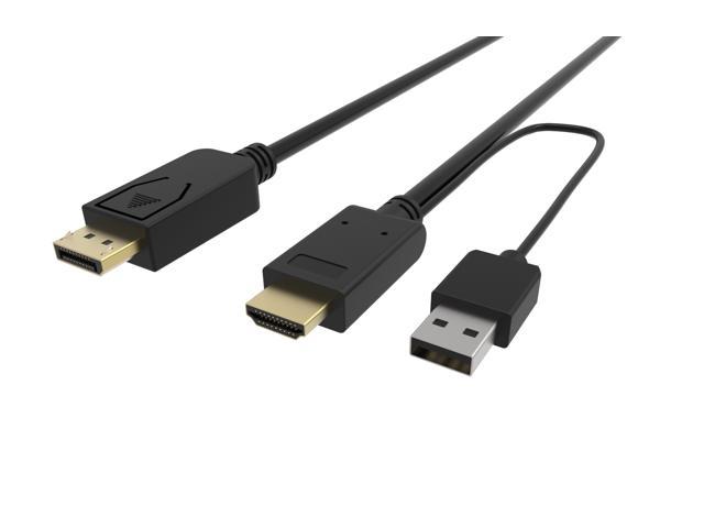 CableDeconn hdmi to displayport cable with usb power hdmi to dp Male to male converter adapter 2m for macbook dell Monitor hdtv pc