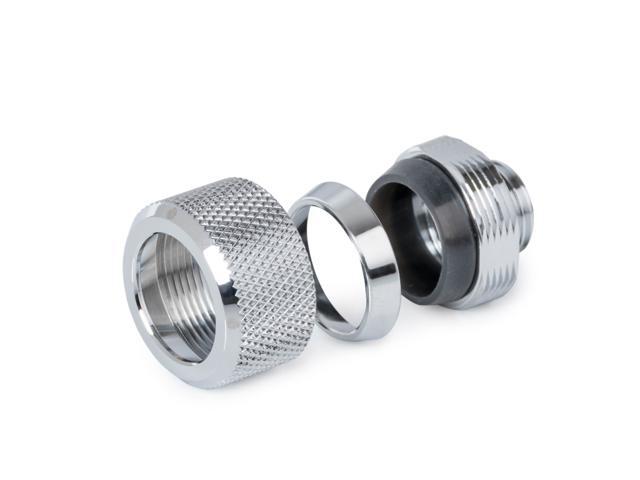 Bitspower G1/4' Advanced Multi-Link Fitting, for 16mm OD Rigid Tubing, Silver Shining, 4-pack