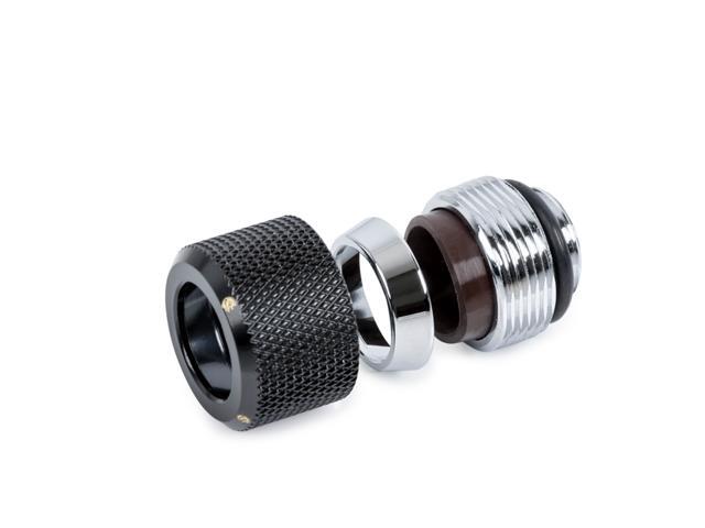 Bitspower G1/4' Advanced Multi-Link Fitting, for 12mm OD Rigid Tubing, Matte Black, 4-pack