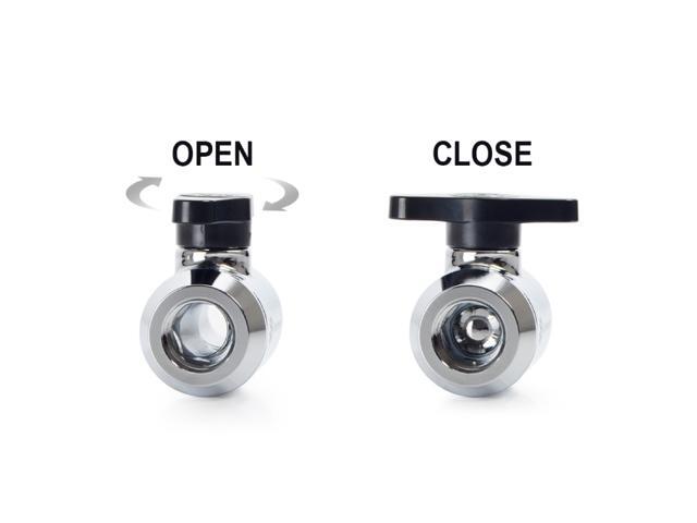 Bitspower Mini Valve with Rotary Inner G1/4' port and Inner G1/4' port, Silver Shining