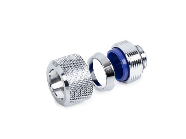 Bitspower G1/4' Advanced Multi-Link Fitting, for 14mm OD Rigid Tubing, Silver Shining, 4-pack