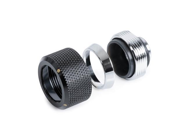Bitspower G1/4' Advanced Multi-Link Fitting, for 16mm OD Rigid Tubing, Matte Black, 4-pack