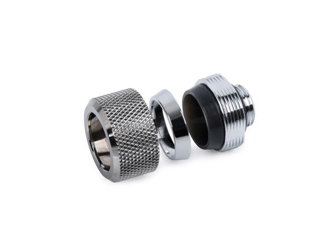 Bitspower G1/4' Advanced Multi-Link Fitting, for 16mm OD Rigid Tubing, Black Sparkle, 4-pack
