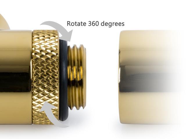 Bitspower T-Block Rotary Fitting, True Brass