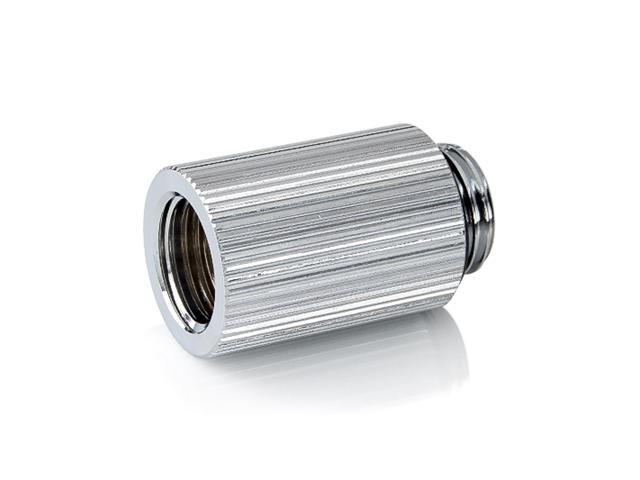 Bitspower Touchaqua G1/4' Male to Female Extender Fitting, 25mm, Glorious Silver, 2-pack