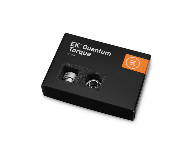 EKWB EK-Quantum Torque HDC-12 Compression Fitting for EKWB Rigid Tubing, 12mm OD, Satin Titanium, 6-pack