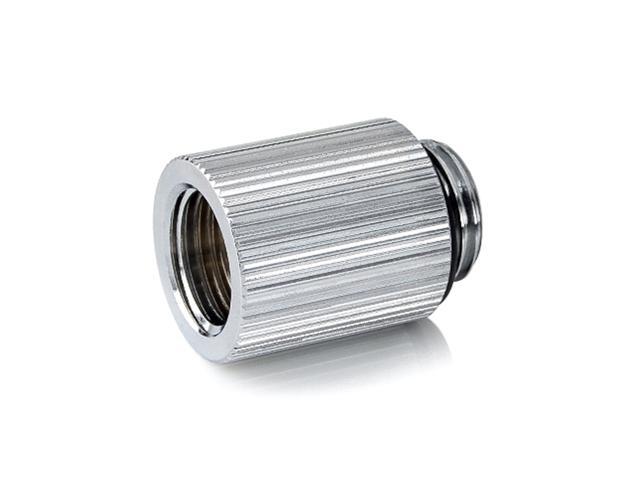 Bitspower Touchaqua G1/4' Male to Female Extender Fitting, 20mm, Glorious Silver, 2-pack