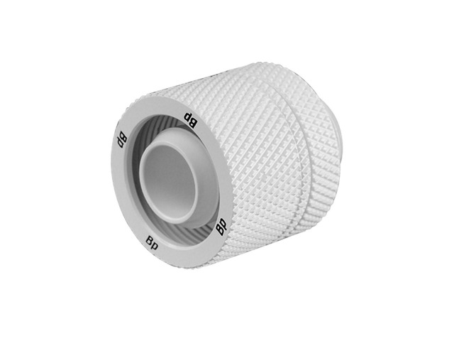 Bitspower G1/4' to 3/8' ID, OD 5/8' OD Compression Fitting for Soft Tubing, CC3 Ultimate, Deluxe White