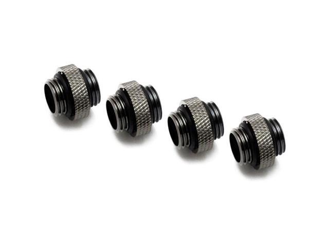 XSPC G1/4' 5mm Male to Male Fitting, Black Chrome, 4-pack