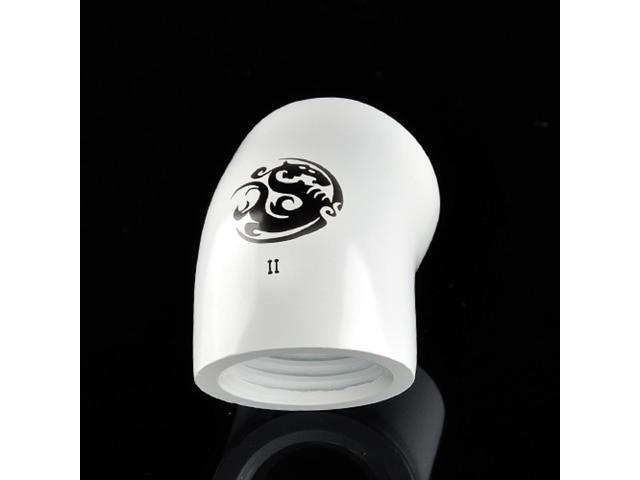 Bitspower G1/4' Female to Female Extender Fitting, 45 Degree Angle, Deluxe White