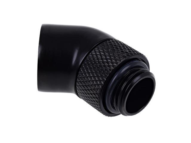 Alphacool Eiszapfen angled adaptor 45° rotatable G1/4 outer thread to G1/4 ínner thread - deep black