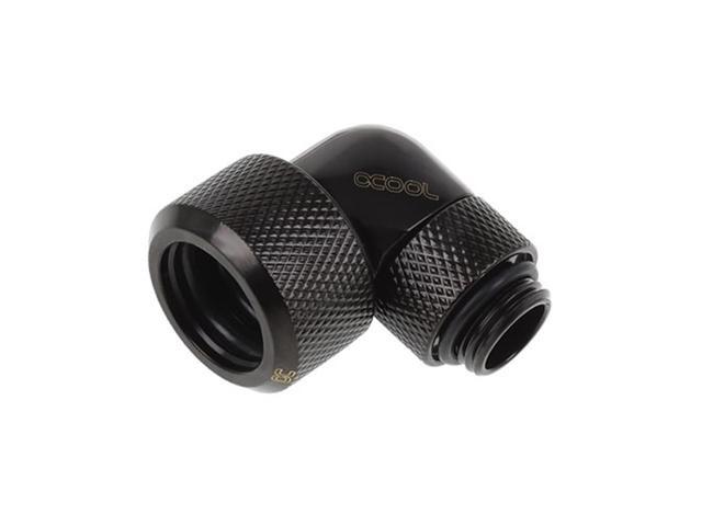 Alphacool Eiszapfen 16mm HardTube compression fitting 90° rotatable G1/4 for plexi- brass tubes (rigid or hard tubes) - knurled - deep black