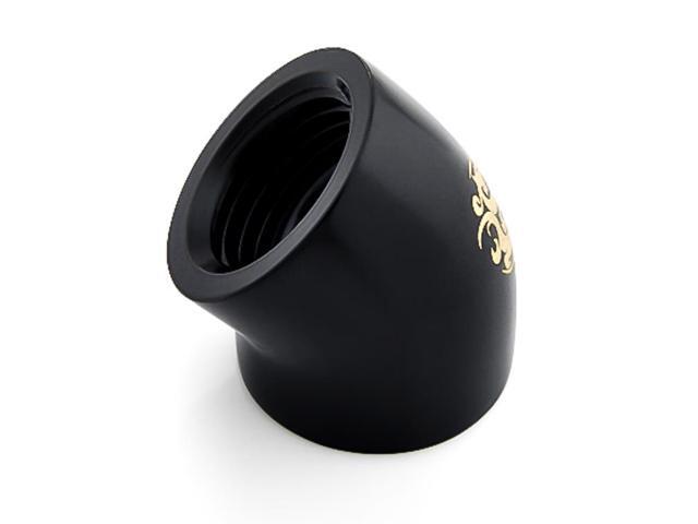 Bitspower G1/4' Female to Female Extender Fitting, 45 Degree Angle, Matte Black