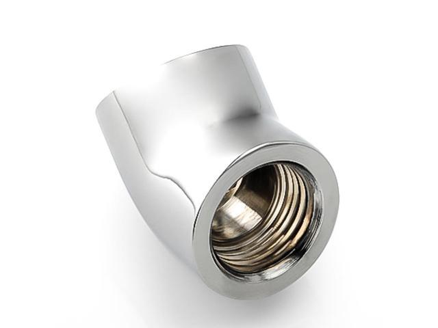 Bitspower G1/4' Female to Female Extender Fitting, 45 Degree Angle, Black Sparkle