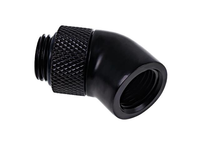 Alphacool Eiszapfen angled adaptor 45° rotatable G1/4 outer thread to G1/4 ínner thread - deep black