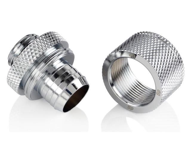 Bitspower G1/4' to 1/2' ID, OD 3/4' OD Compression Fitting for Soft Tubing, CC5 Ultimate, Silver Shining