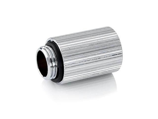Bitspower Touchaqua G1/4' Male to Female Extender Fitting, 25mm, Glorious Silver, 2-pack