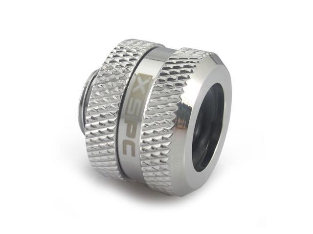 XSPC G1/4' to 10mm ID, 14mm OD Rigid Tubing Fitting, Chrome