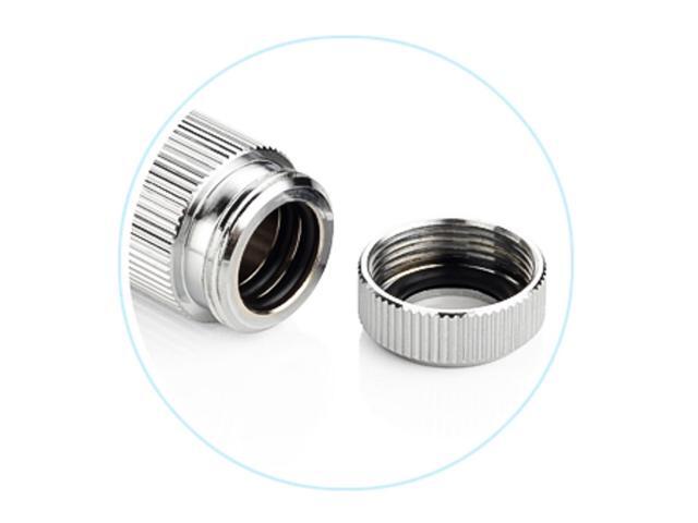 Bitspower Touchaqua Male G1/4' to Female Adjustable Link Pipe 41-69MM, Glorious Silver, 2-pack