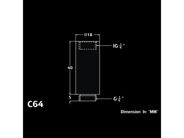 Bitspower G1/4' Male to Female Extender Fitting, 40mm, True Brass
