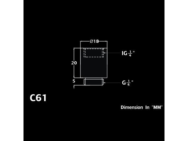 Bitspower G1/4' Male to Female Extender Fitting, 20mm, True Brass