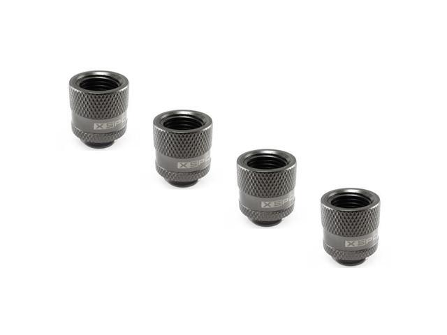 XSPC G1/4' Male to Female Rotary Fitting, Black Chrome, 4-pack