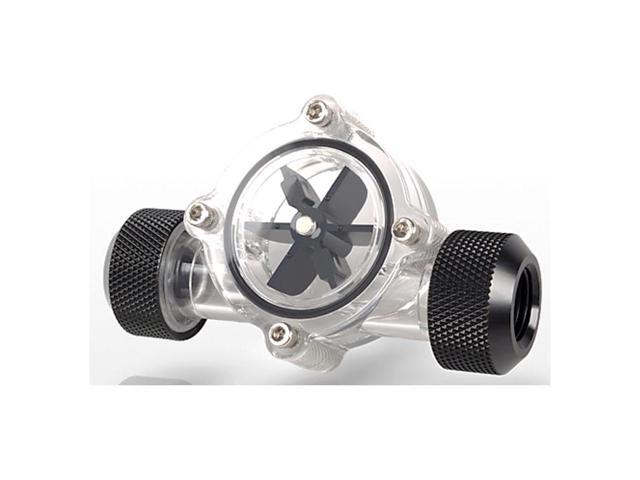 Bitspower G1/4' Flow Indicator, Clear Main Body, Black Blade, Matte Black