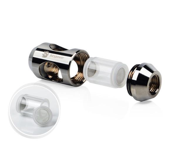 Bitspower G1/4' In-Line Filter, Black Sparkle