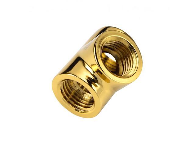 Bitspower T-Block Fitting with Triple G1/4' Female, True Brass
