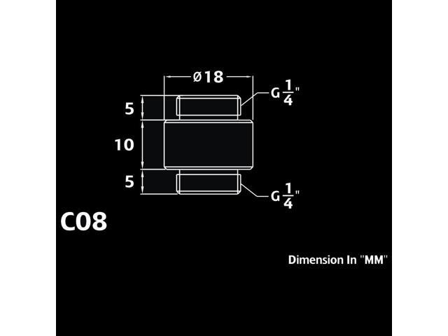 Bitspower G1/4' 10mm Male to Male Fitting, True Brass