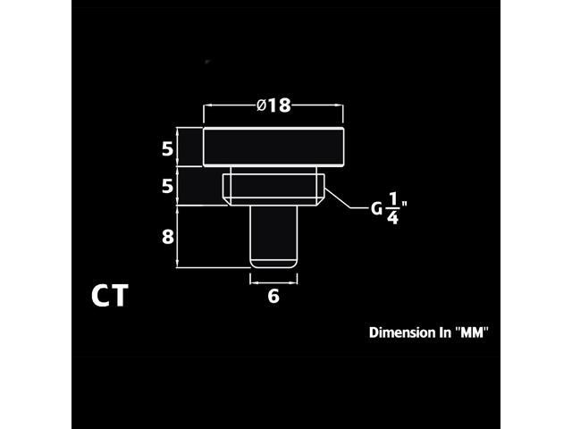 Bitspower G1/4' Temperature Sensor Stop Fitting, True Brass