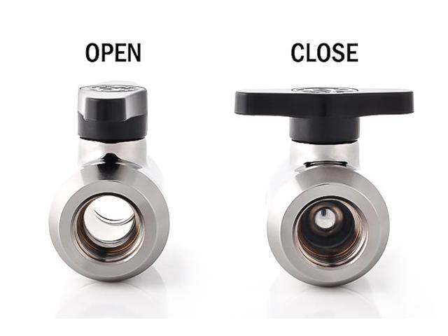 Bitspower G1/4' Mini Valve with Black Handle, Black Sparkle Body