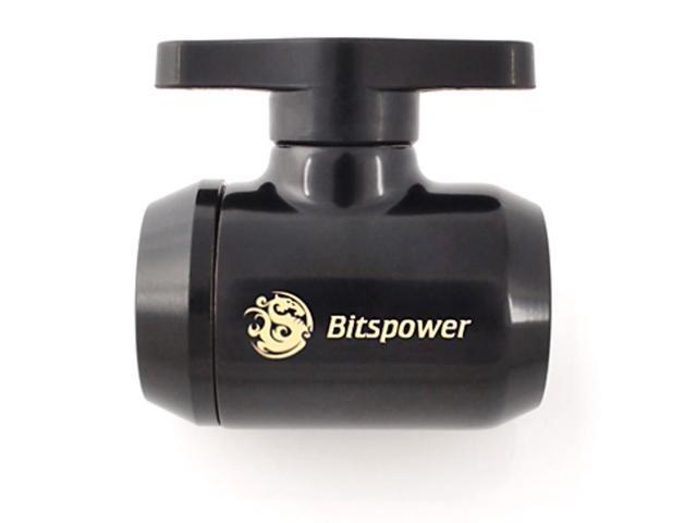 Bitspower G1/4' Mini Valve with Black Handle, Matte Black Body