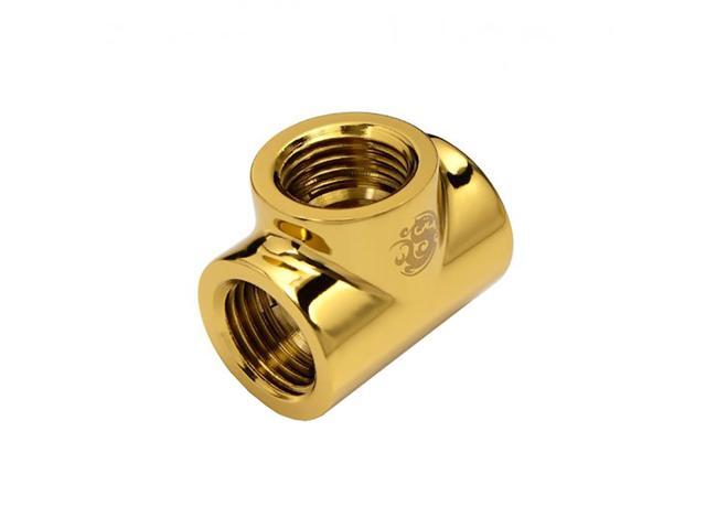 Bitspower T-Block Fitting with Triple G1/4' Female, True Brass