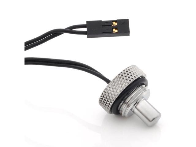 Bitspower G1/4' Temperature Sensor Stop Fitting, Silver Shining