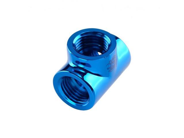 Bitspower T-Block Fitting with Triple G1/4' Female, Royal Blue