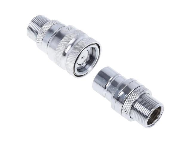 Alphacool Eiszapfen HF Quick Release Connector Kit with Double Bulkhead G1/4' Inner Thread, Chrome