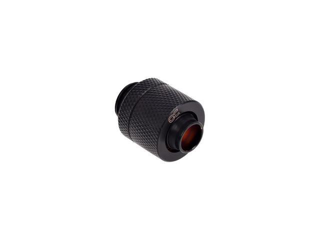 Alphacool HF G1/4' to 10mm ID, 13mm OD Compression Fitting for Soft Tubing, Deep Black, 6-pack