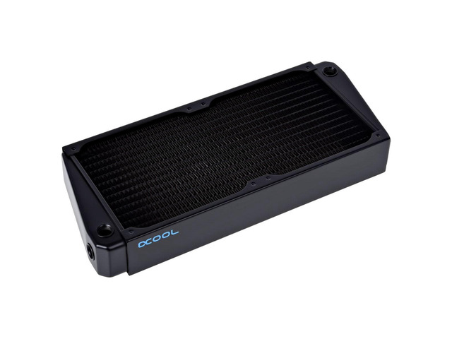 Alphacool NexXxos XT45 Full Copper X-Flow Radiator 280, 140mm x 2, Dual Fan, Black