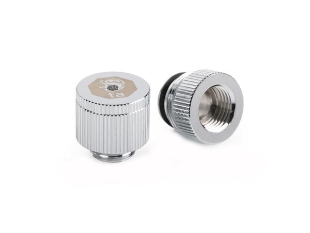 Bitspower Touchaqua Water-exhaust Fitting V2, Glorious Silver, 2-pack BPTA-EFW-V2-GS