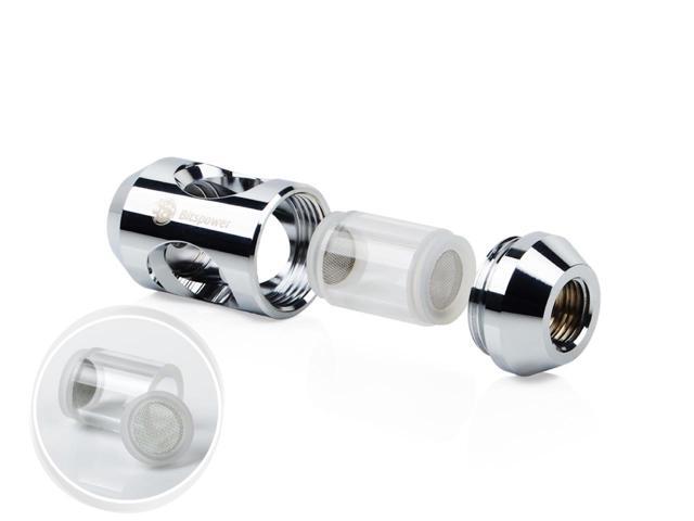 Bitspower G1/4' In-Line Filter, Silver Shining