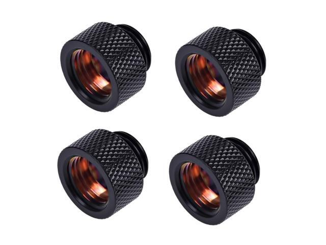 Alphacool HF G1/4' Male to Female Extender Fitting, 10mm, Deep Black, 4-pack