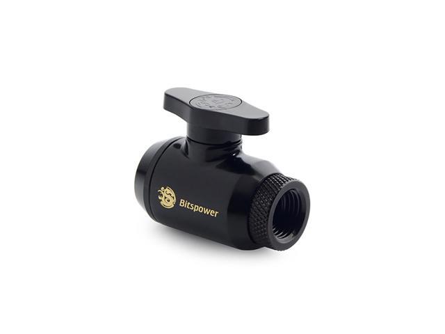 Bitspower Mini Valve with Rotary Inner G1/4' port and Inner G1/4' port, Matte Black