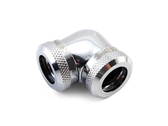 XSPC 10mm ID, 14mm OD Rigid Tubing 90 Degree Elbow Fitting, Chrome