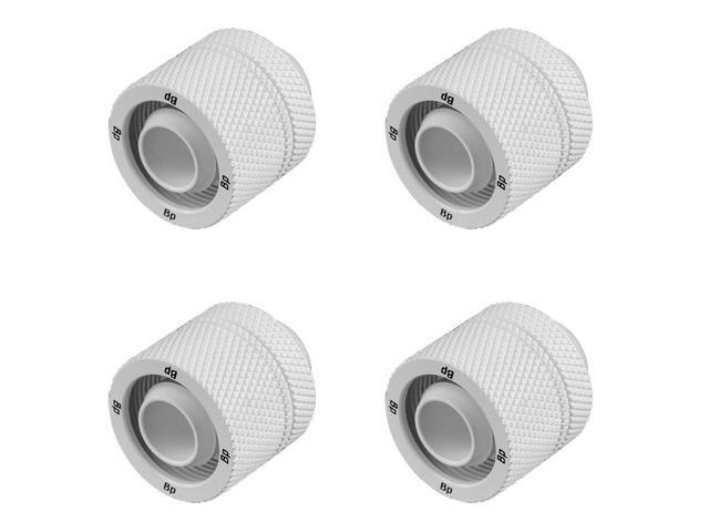 Bitspower G1/4' to 3/8' ID, OD 5/8' OD Compression Fitting for Soft Tubing, CC3 Ultimate, Deluxe White, 4-pack