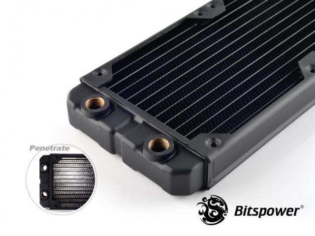 Bitspower Leviathan SF Radiator with Quad G1/4' Ports, 240mm, Black