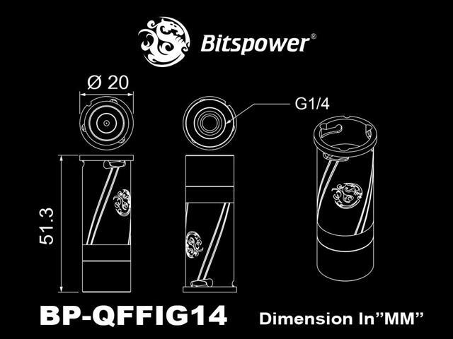 Bitspower Quick Disconnect Female Fitting with Rotary IG1/4' Extender, Silver Shining